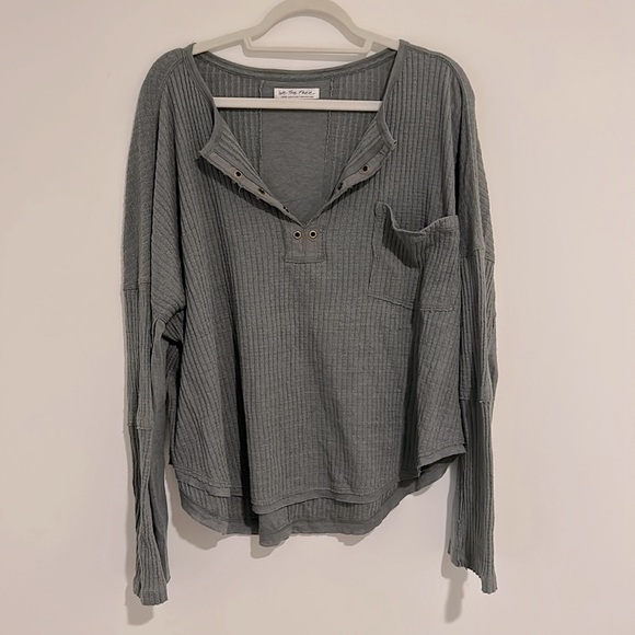 We The Free Tops - We the Free Ribbed Green Long Sleeve Shirt